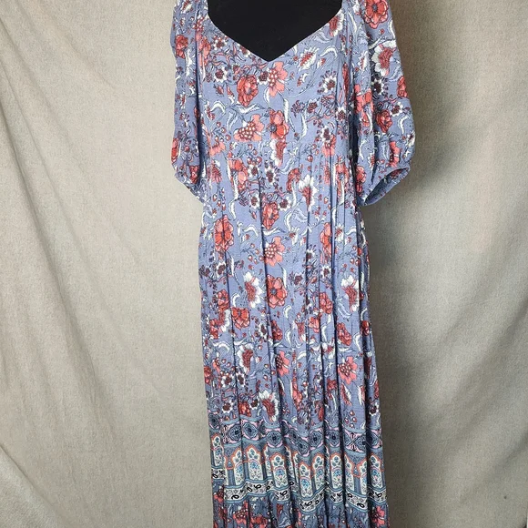 Knox Rose Blue and Red Floral Maxi Dress - Picture 3 of 10
